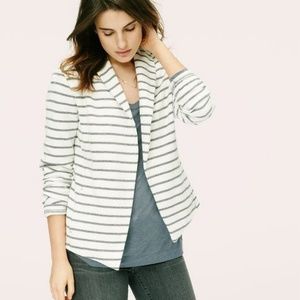 Lou & Grey Striped Open Front Blazer
